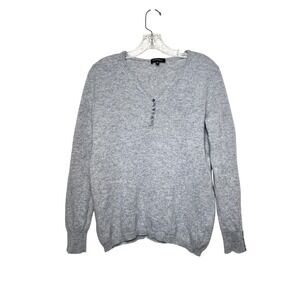 Caroll 100% Cashmere Sweater Gray Women's EU 42 US‎ Medium Button Details France